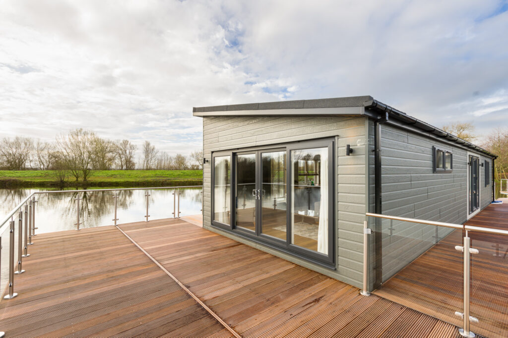 Floating home decking area